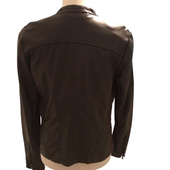 Faux leather brown jacket - Picture 2 of 6